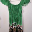 Daytrip Y2K  Green Flutter Sleeve Top Size Medium Photo 1