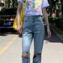 Vintage Blue J.ing High Waisted  wash ripped jeans Photo 3