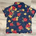 Caribbean Joe Multi-Color Floral Print Short Sleeve Button Down Women's Shirt M Photo 5