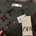 ZARA NWT  set argyle knit polo sweater and knit short Photo 4