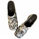 Mango  Leather Snake Animal Print Block Heel Mule Photo 4