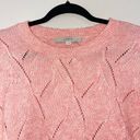 The Loft  Bright Pink Argyle Open Knit Wool Blend Sweater Photo 1