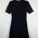 Jason Wu  Black Lace-Paneled Stretch-Ponte Short Sleeve Fit & Flare Dress Photo 10