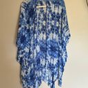 Forever 21 Blue White Tiedye Cárdigan Shawl  Photo 0