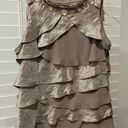 Dress Barn Taupe Ruffle Top Photo 0