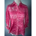 Coldwater Creek  ladies petite pink white paisley floral button down shirt NEW PS Photo 5