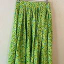 Vintage Blue Handmade /green floral midi skirt size/S Photo 0