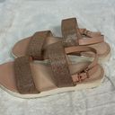 ALDO  Pink Rhinestone Sandals Size 8.5 EUC Buckle Photo 2