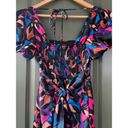 Show Me Your Mumu Floral Geometric Multicolored Puff Short Sleeve Dress Size XS Photo 4