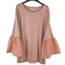 Stella & Dot NEW  Maette Peach Long Bell Sleeve Lightweight Top Women’s Size 2X Photo 0