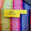 Roller Rabbit  Linen Collared Striped Tunic Size Medium Rainbow Colorful Photo 3