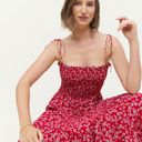 Reformation Nira Floral Print Smocked Dress Photo 3