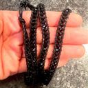 Victoria Emerson  Black Midnight Mist Boho Bead Wrap Bracelet Photo 0