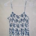 ROWA Blue Floral Print Smocked Sleeveless Mini Dress size medium Photo 1