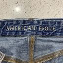 American Eagle  Size 8 Curvy Mom Jeans High Rise Distressed Rips Torn Thrashed Photo 6