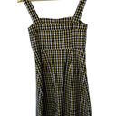 Hollister  Yellow & Black Checkered Wide Strap Button Front Jumper Dress Sz XS Photo 5