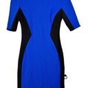 Bisou Bisou  Dress Womens 4 Cobalt Blue Black Contemporary Mini New Photo 0