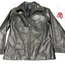 Gap Vintage 90s 2000s Y2k Leather  Jacket‎ Womens Small Zip Goth Grunge Photo 0