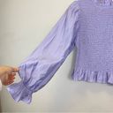 Endless Rose  Balloon Sleeve Smocked Blouse - Purple Size S Photo 4