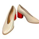 COS Chunky Block Heel Pumps Leather Portugal Beige Coral Size 36/US 5 Photo 0