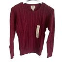 st. john's bay  | Crew Neck Long Sleeve Cable Knit Pullover Sweater Size Small Photo 2