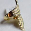 NWT Shine On Rhinestone Spiral Wings Gold Tone Size 6 Art Deco Y2k Ring Photo 2