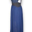 BCBGeneration  Evening Dress Navy Blue Black Cutout Sheer Sleeveless Lace Maxi Photo 2