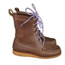 Krass&co Lanona Shoe  Tavern Boot 8" Brown Leather Moc Toe Boots  Women's Size 7.5 Photo 0