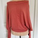 Treasure & Bond  Off The Shoulder Soft Knit Top In Rust Marsala Womens Size XS Photo 0