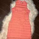 J.Crew  Sheath Dress Coral Pink Fringe Corchet Lined Mock Neck Sleeveless sz 4 Photo 1