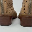 Loeffler Randall  Ione Beach Tan Leather Perforated Peep Toe Ankle Boots Shoes 6 Photo 11