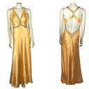 Faviana  Coutuie halter neck sexy yellow long cutout open back prom dress size 8 Photo 1