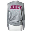 Juicy Couture  Heather Cozy Flocked Logo Chest Graphic Crewneck Pullover Sweater Photo 1