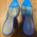 EGO New  open toe faux fur plain pin heels blue size 5 Photo 4