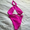 frankie's bikinis Dorothy hot pink cross chest wrap one piece bikini L Photo 8