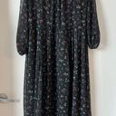 Uniqlo Midi Floral Print Button Up Dress Black Size XS LIKE NEW Photo 7