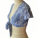 Windsor  Halter Top Blue & White Waist Tie Sexy Shirt ~ Women's Size SMALL Photo 1