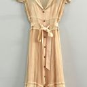 Kay Unger New York Vintage Lace Button Up Silk Cream Midi Dress Photo 0