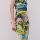 ZARA Strapless Watercolor Dress Photo 3