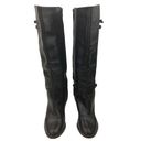 Frye * Womens Boots Size 6.5 Black Leather High Heeled Belted Pleated Tall 77076 Photo 1