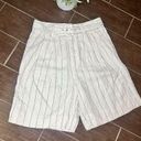 Banana Republic  cream/navy striped 100% linen shorts sz 6 Photo 0