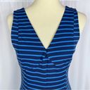 Peter Som Design Nation Blue Striped Fit & Flare Sleeveless Ponte Knit Dress 6 Photo 1