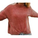 Forever 21  Women Large Cropped Chenille Jumper Sweater Knit Shirt Top Pink Cozy Photo 1