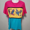 Vintage Cricket Lane 80s Western Pink Colorblock Embroidered Blouse Size Large Photo 0