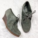 Ralph Lauren LAUREN  Denver Green Suede Leather Oxford Lace Up Wedges 8.5 B NEW Photo 0