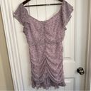 She & Sky  off the shoulder light mauve ruched body con dress women size L Photo 1