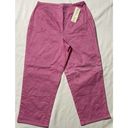 st. john's bay St John’s Bay Women’s Embroidered Flower Cropped Capri Pants Size 10 Creamy Pink Photo 3