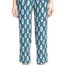 Equipment  Silk Geometric Print Button Front Cropped Tie Waist Pants Size 12 Photo 0