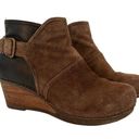 Dansko  Brown Suede Shirley Wedge Ankle Booties Size 39 / 9 Photo 0