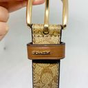 Coach NWOT  Canvas Leather Belt With Classic Signature Logo large size Photo 1